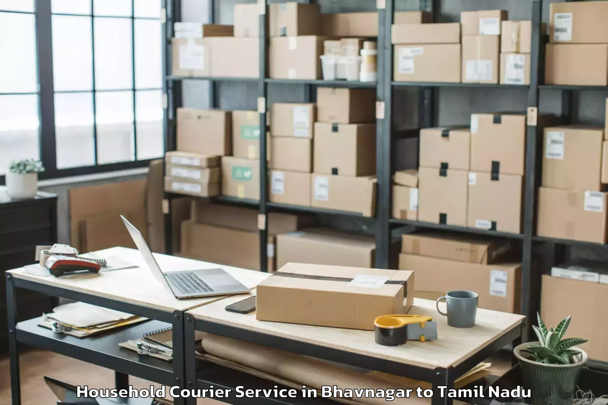 Reliable Bhavnagar to Thiruverumbur Household Courier